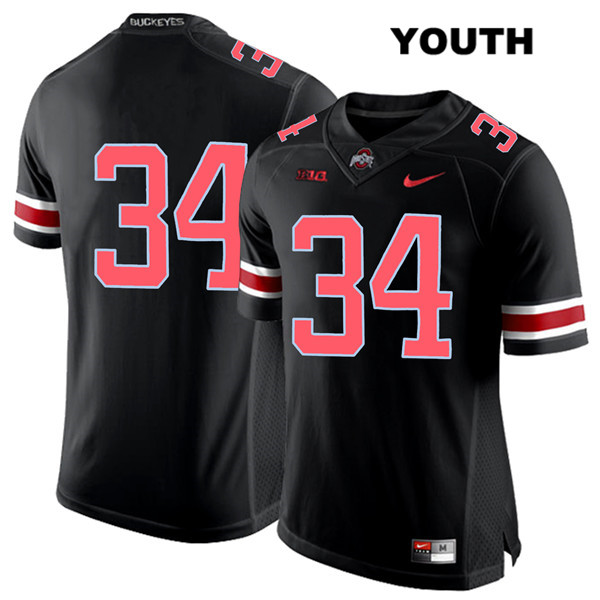 Ohio State Buckeyes Youth Mitch Rossi #34 Red Number Black Authentic Nike No Name College NCAA Stitched Football Jersey PZ19T74VX
